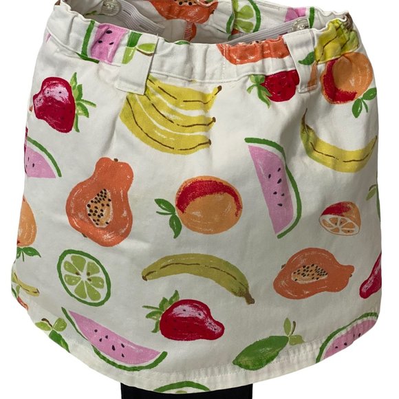 (4-115) Gymboree White Skort with Fruit Two Front Pockets & Zipper - Picture 2 of 10